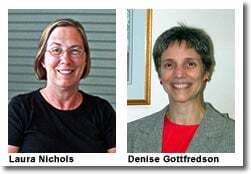 The 2007 outstanding women of the year award winners: Laura Nichols and Denise Gottfredson.