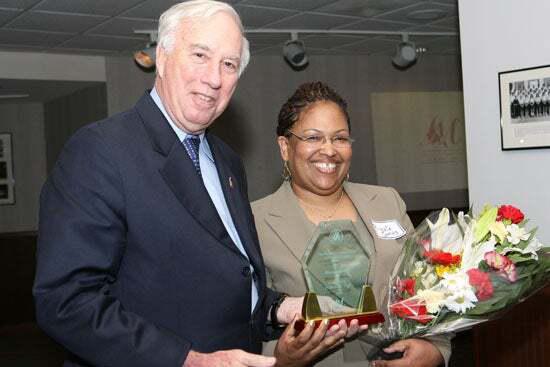 Rhyneta Gumbs, the 2008 award winner for outstanding professional staff.