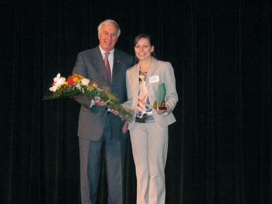 Lindsey M. Hoskins, the 2010 winner for outstanding graduate student.