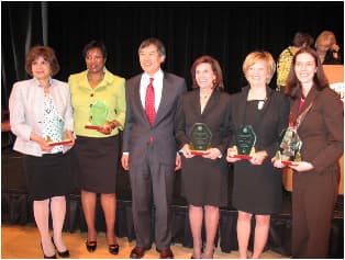 The 2011 award winners in a group with President Loh.